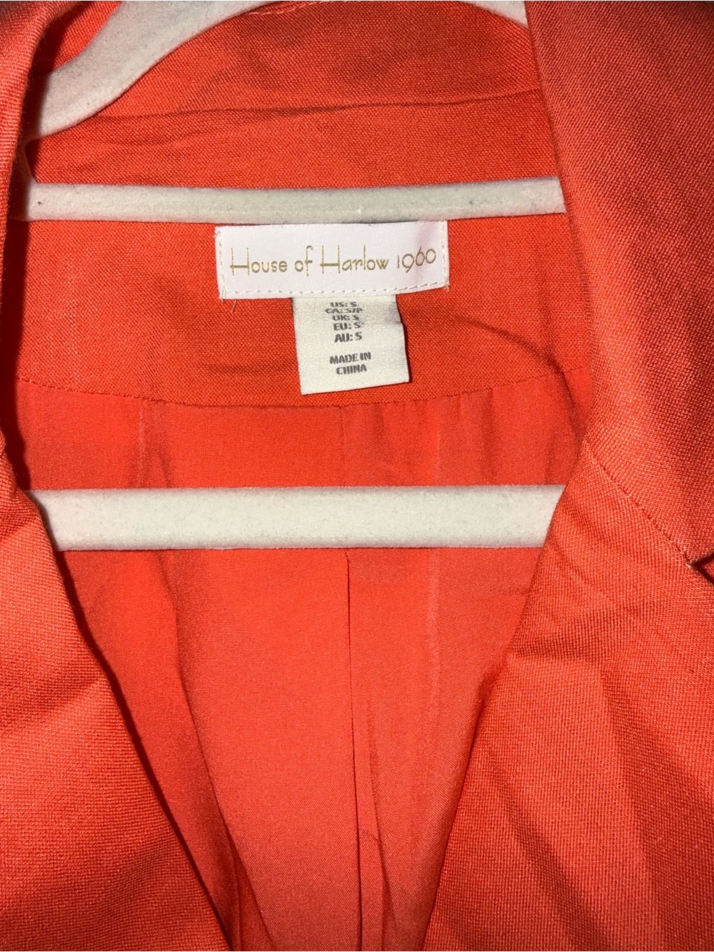 House of Harlow 1960 Bright Orange Double-Breasted Blazer - Picture 3 of 6